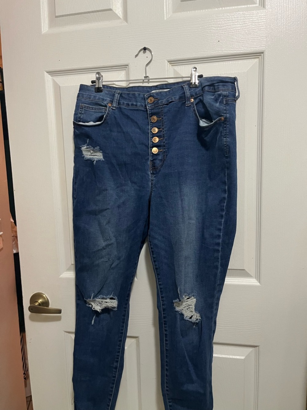 Celebrity Pink Dark Blue Distressed Boot Cut Jeans
